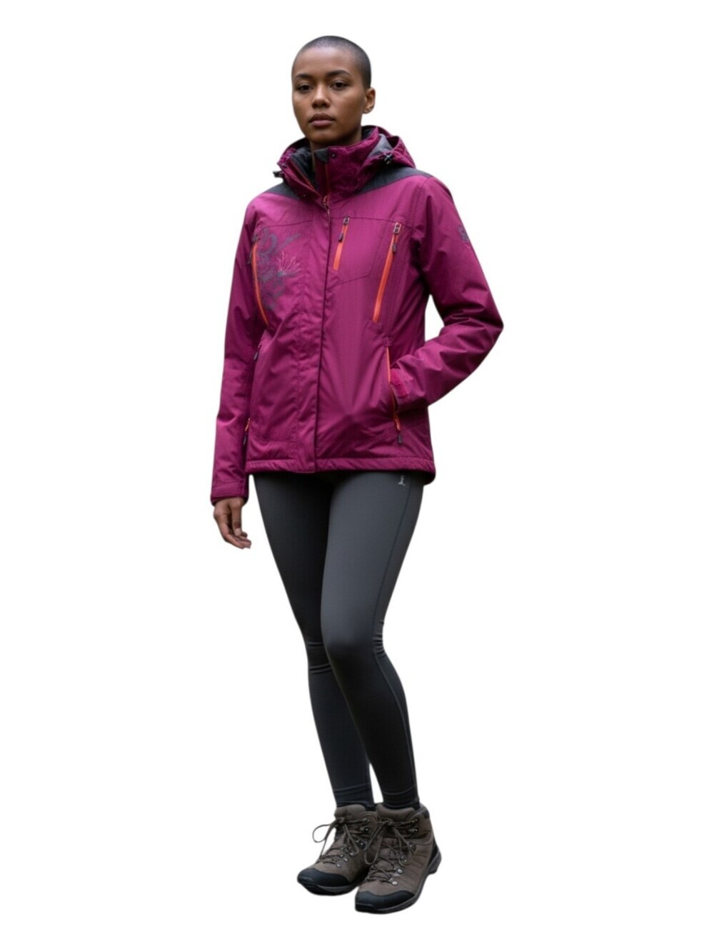 The North Face Womens Retro Pink Floral Full Zip Outdoor Heated Jacket Small